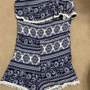 Strapless Black and White Romper